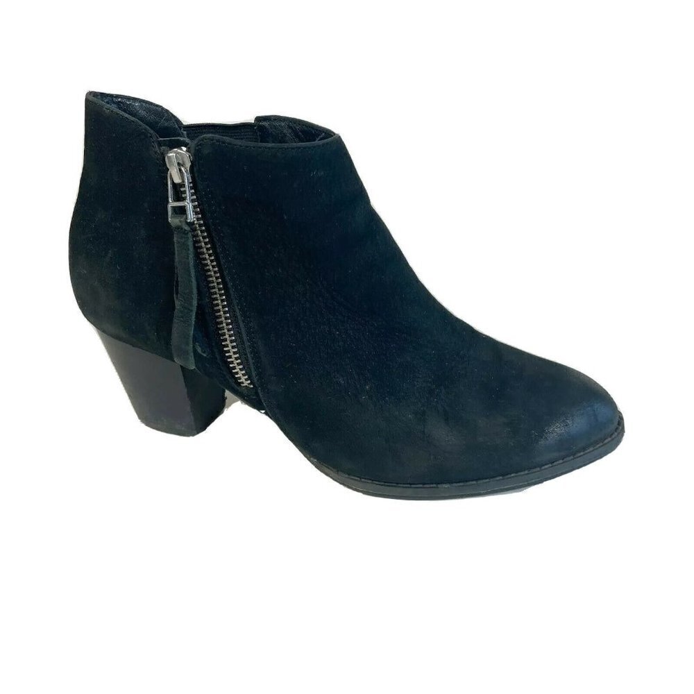 Vionic Womens Upright Sterling Ankle Boots Heels Black Sz 8 Leather Tasseled Zip